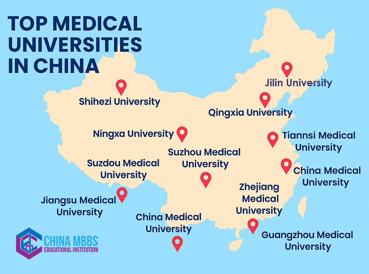 Top Medical Universities in China Map