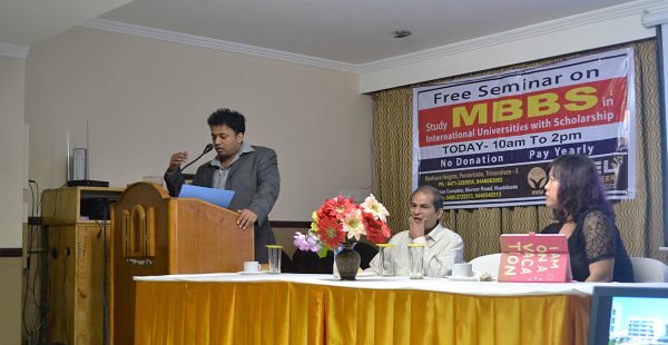 Seminar in India guiding students on MBBS admissions in China
