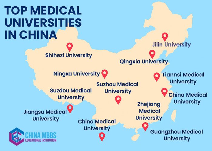 Top Medical Universities in China Map